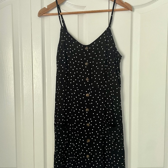 Garage Black and White Polka Dot Midi Sundress | Size M - Picture 1 of 8